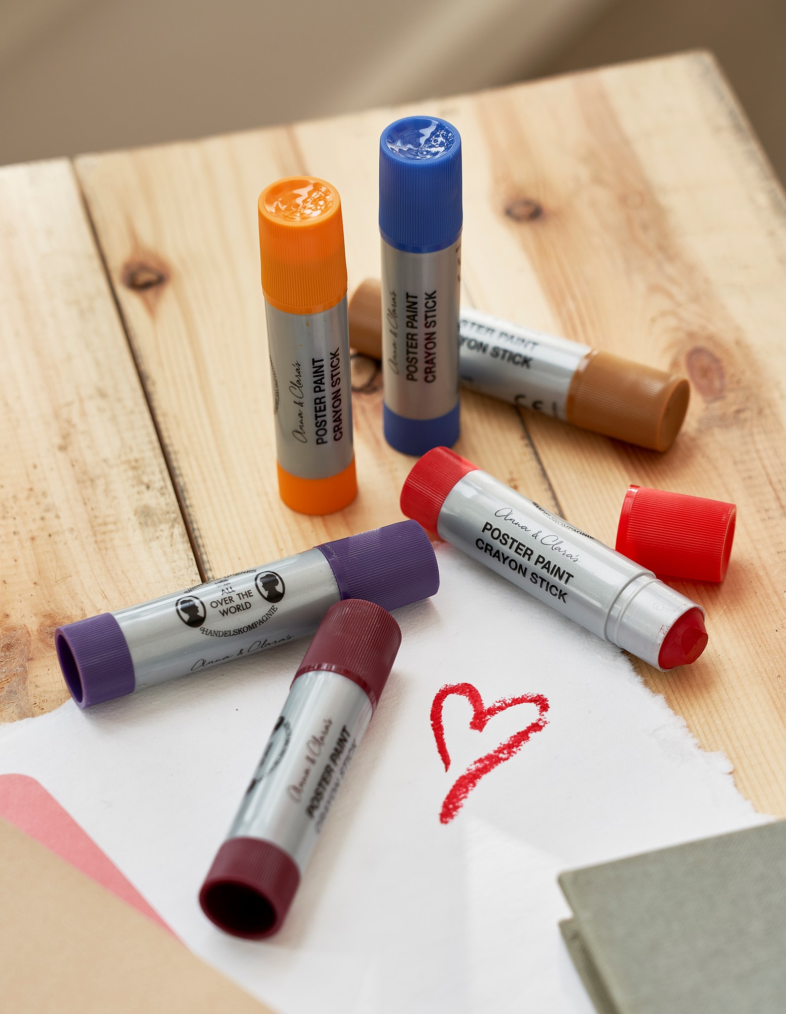 Poster paint sticks Chalk. 6 pcs. Søstrene Grene