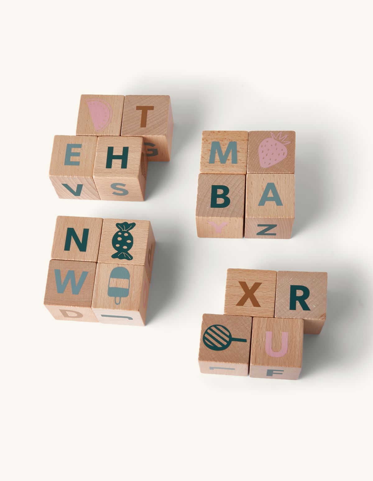 Blocs de jouets en bois | Bois de hêtre. 3,5 x 3,5 x 3,5 cm. 16 blocs. | Søstrene Grene
