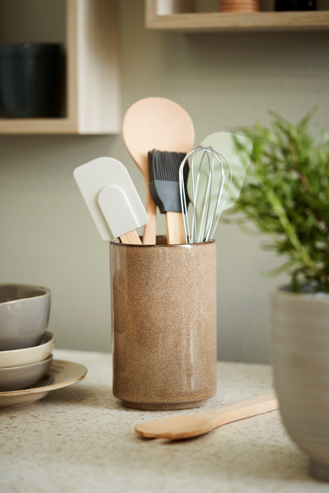 Utensil holder Stoneware 10 x 16 cm Søstrene Grene