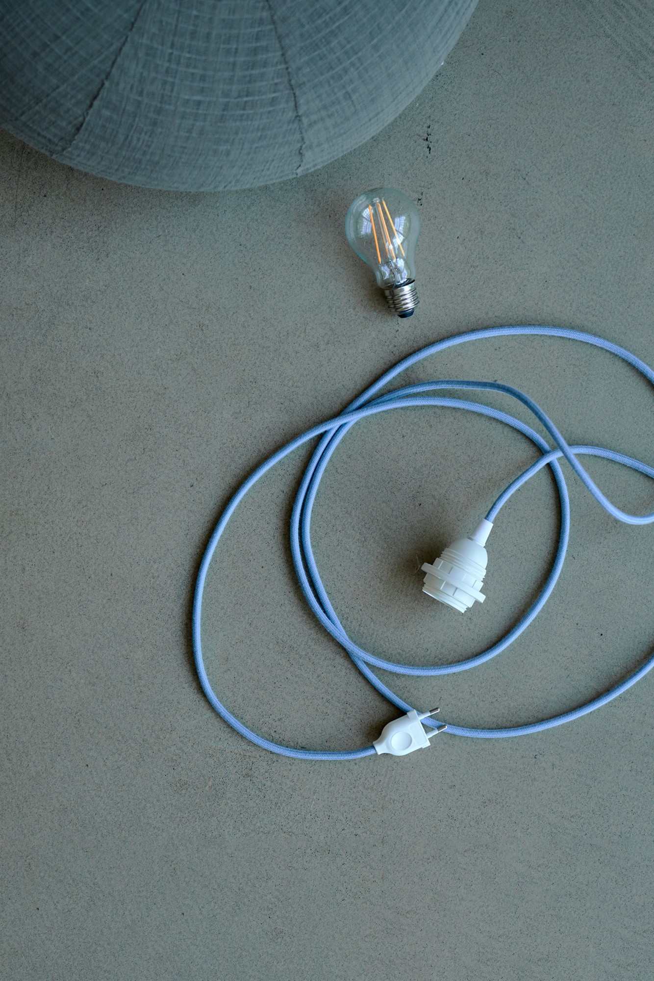 Lampe Baladeuse Blanche Câble textile/support de lampe