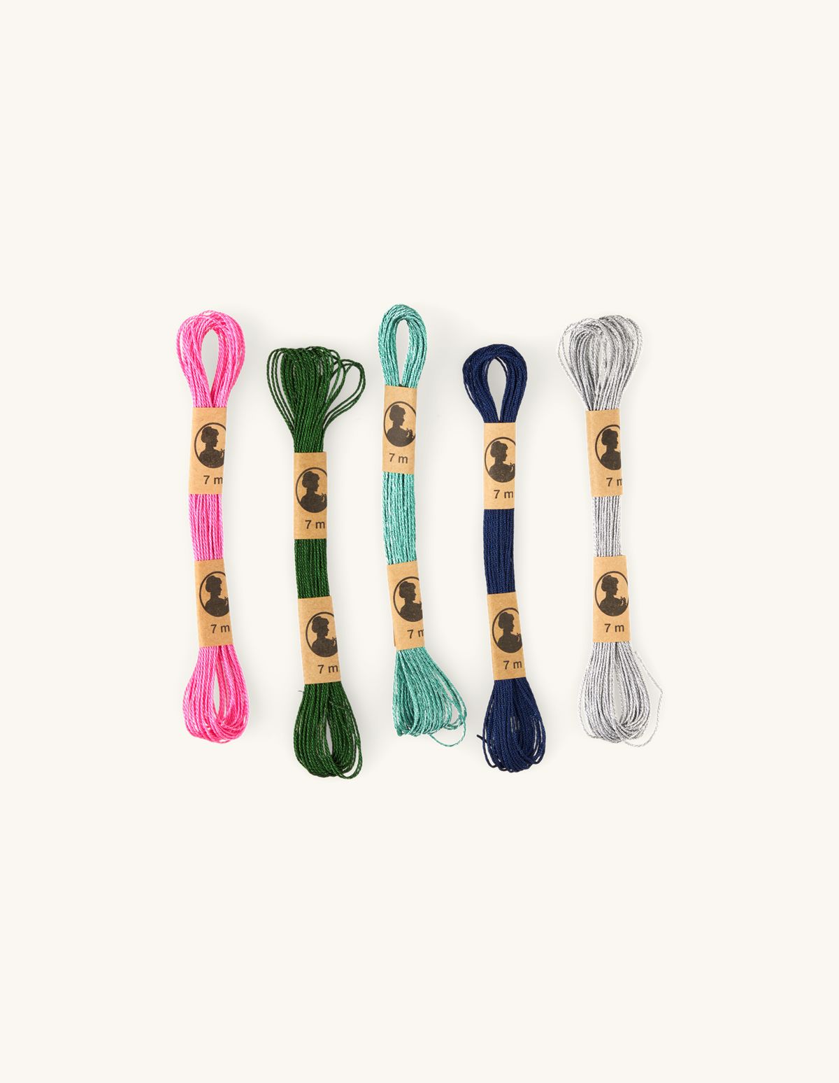 Fils à broder métallisés Polyester. 7 m. 6 pcs. Multi