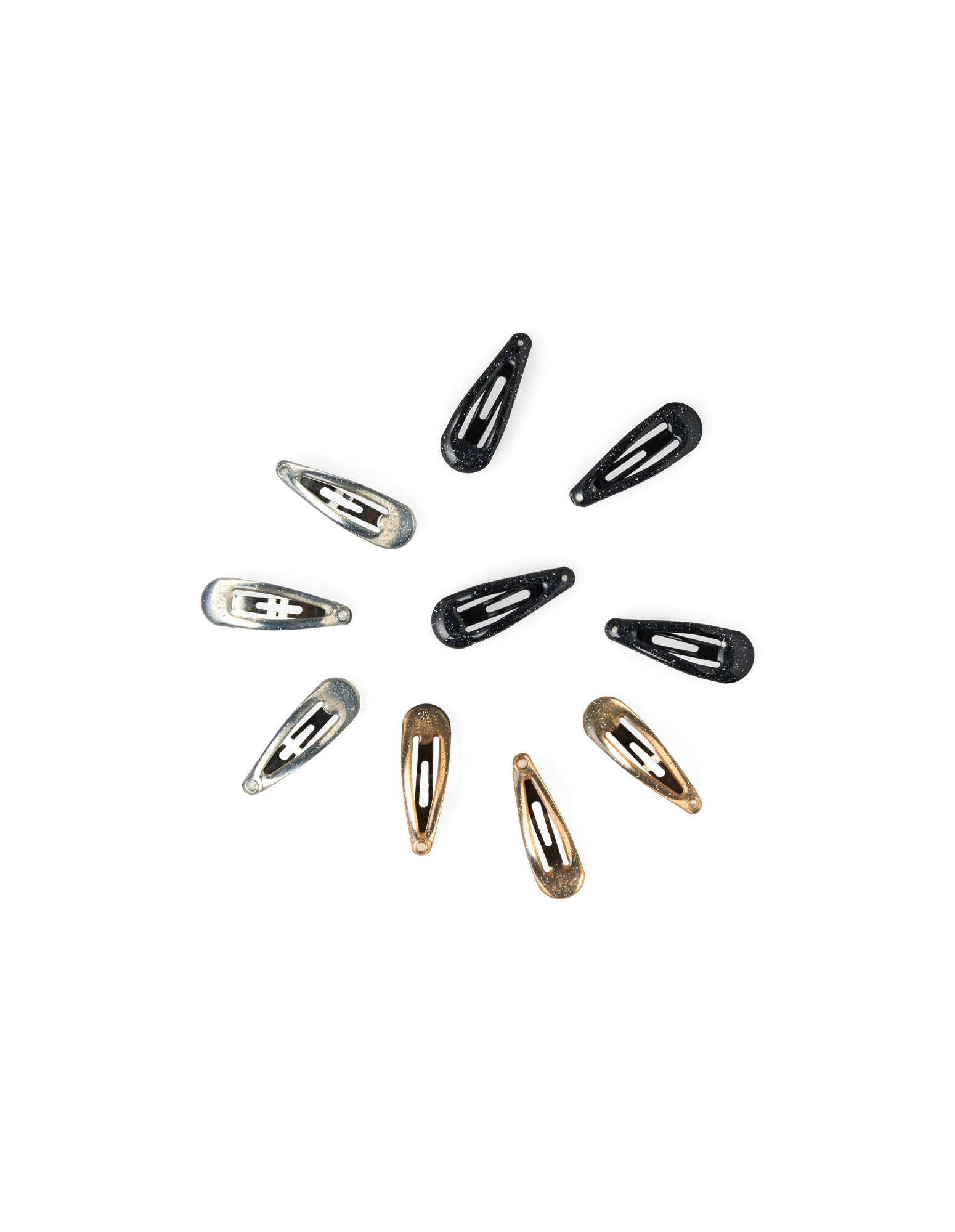 Hair clips Polyester/iron. 10 pcs. Multi