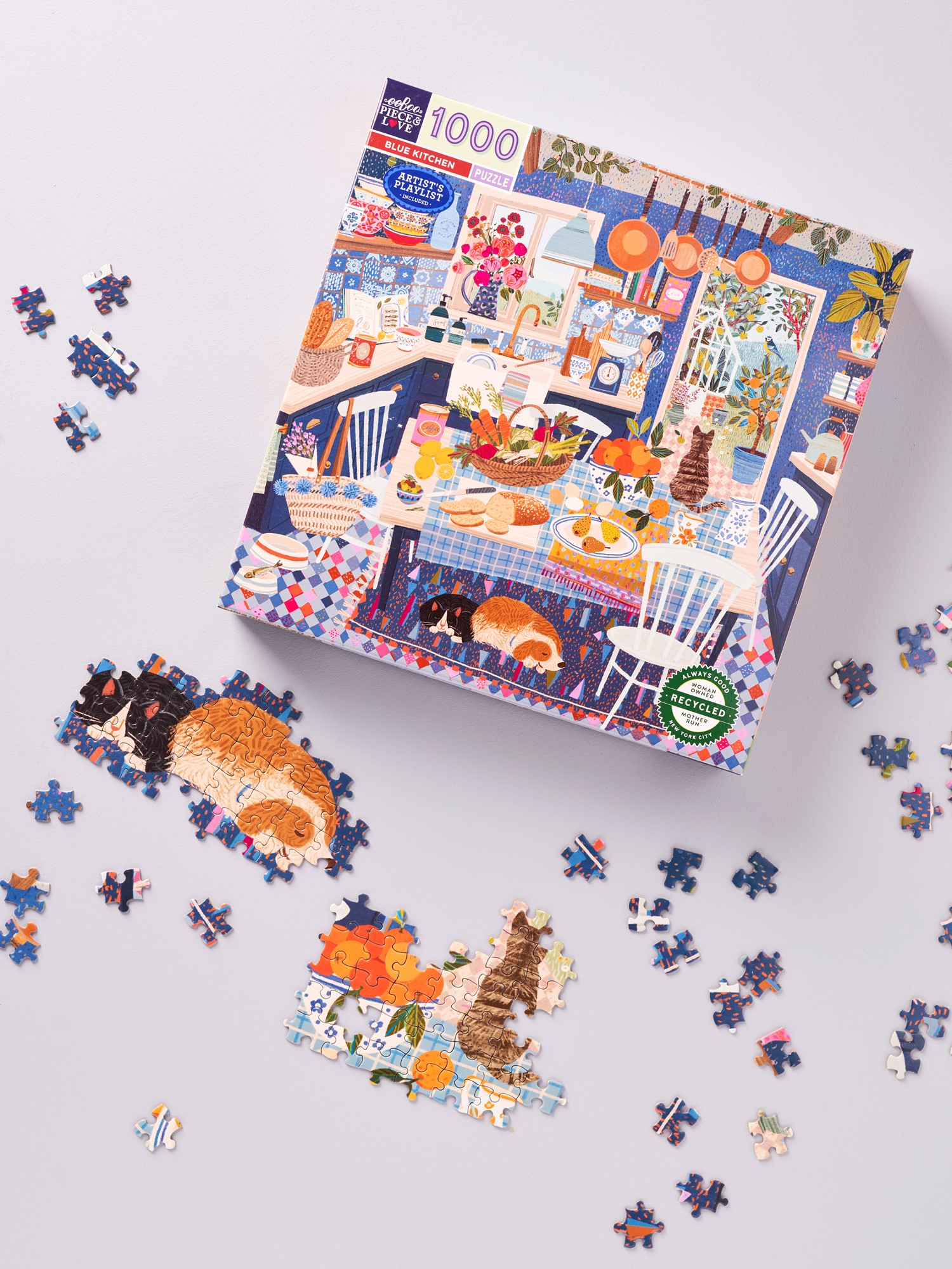Puzzle Blue Kitchen 1000 pcs eeBoo Søstrene Grene