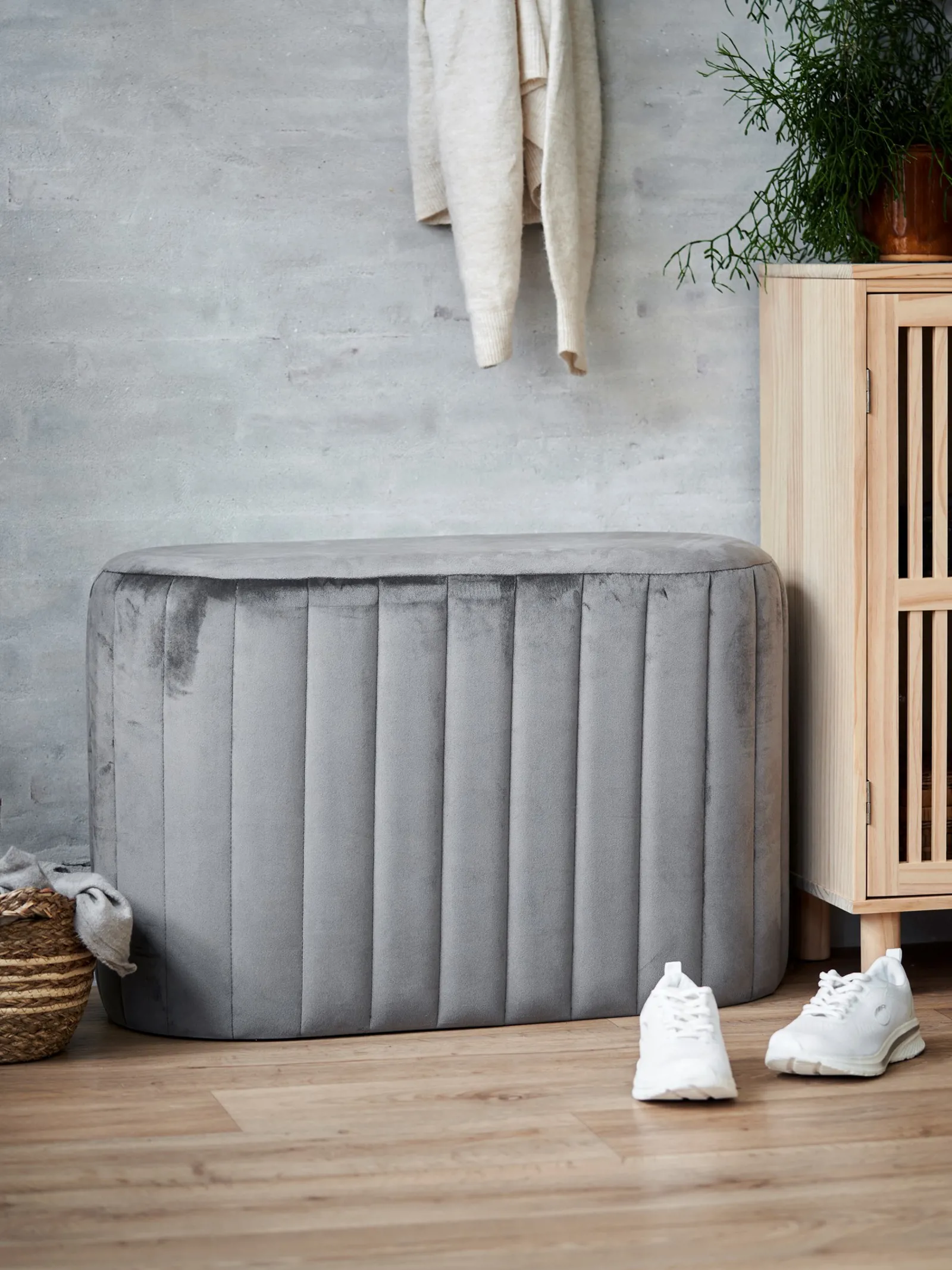 Pouf Polyester polyur thane MDF 78 X 37 X 50 Cm S strene Grene pouf-polyester-polyur-thane-mdf-78-x-37-x-50-cm-s-strene-grene