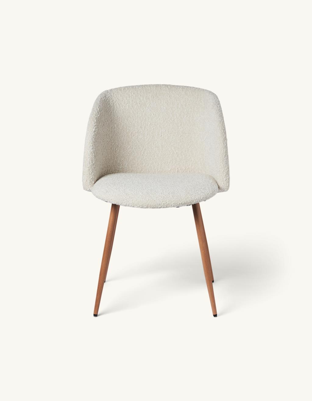 Stol med bouclé stof | Jern/polyester/polyurethan. 50 x 41,5 x 81 cm. Søstrene Grene