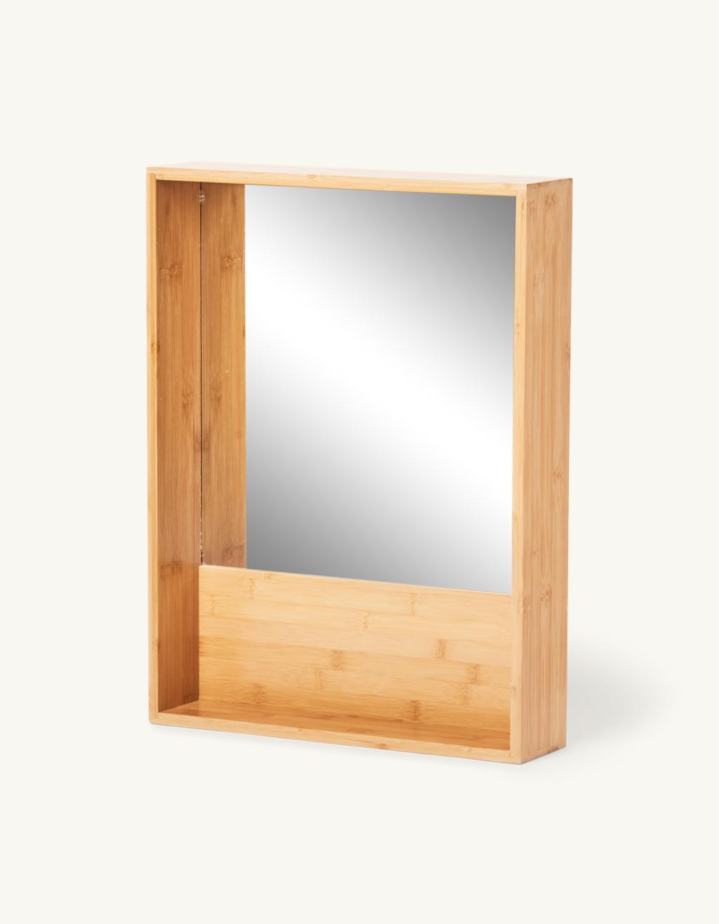 De databank Frank Bulk Plank met spiegel | Bamboe. 41 x 10 x 55 cm. | Søstrene Grene