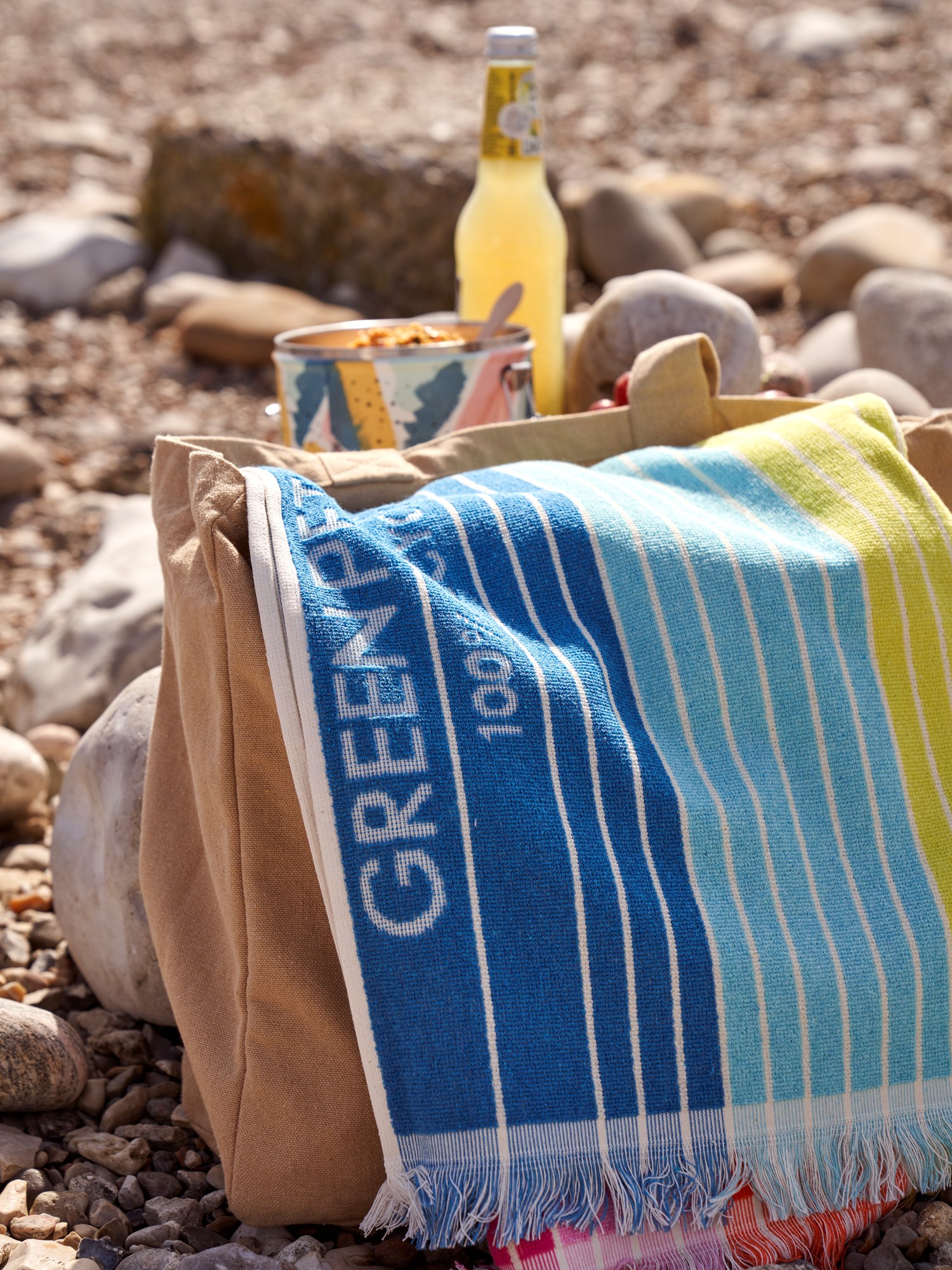 Towel 100 x 180 Green Petition Søstrene Grene