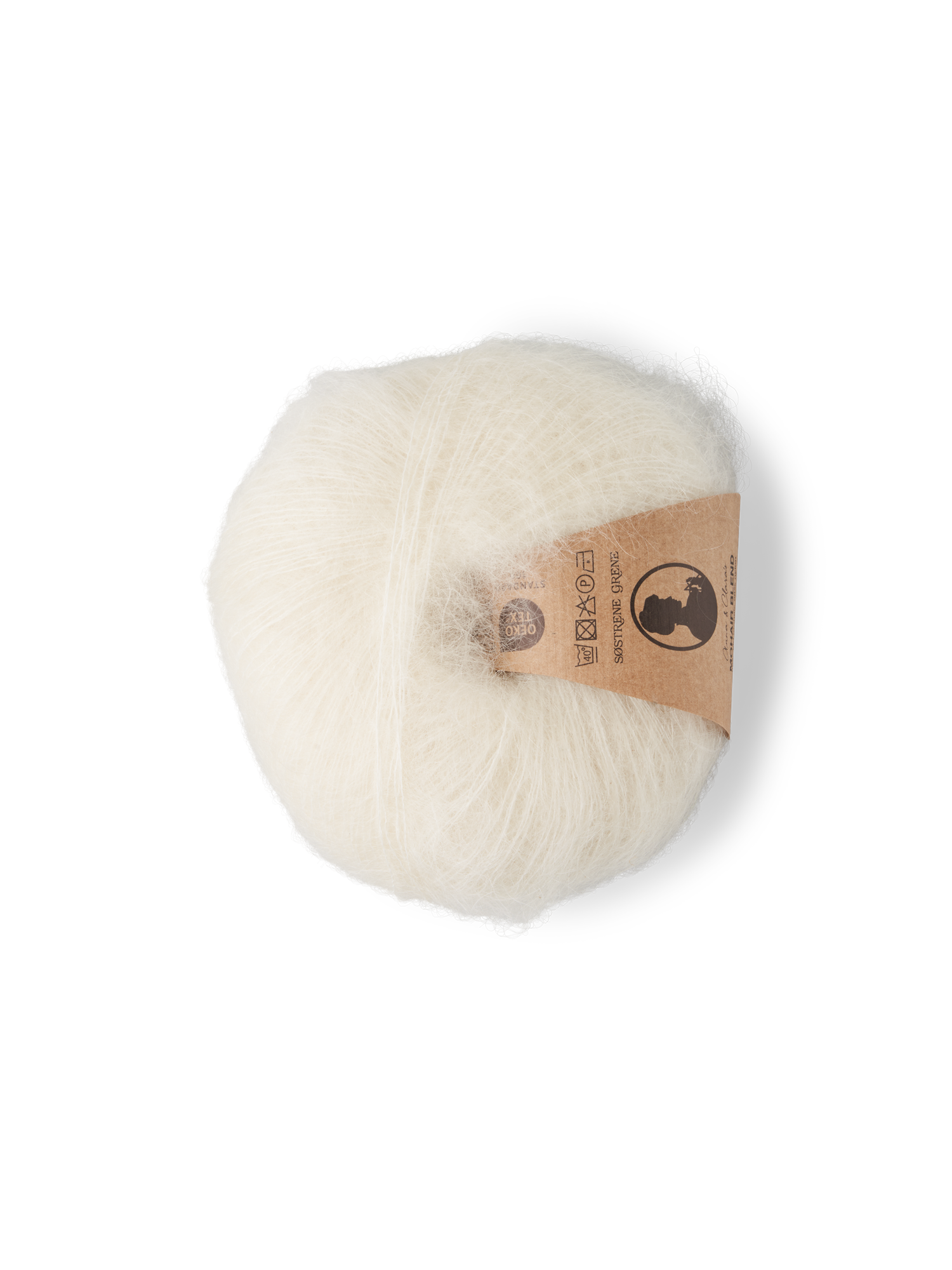 Pelote de laine mélange mohair et nylon Mohair/nylon. 25 g. Off White