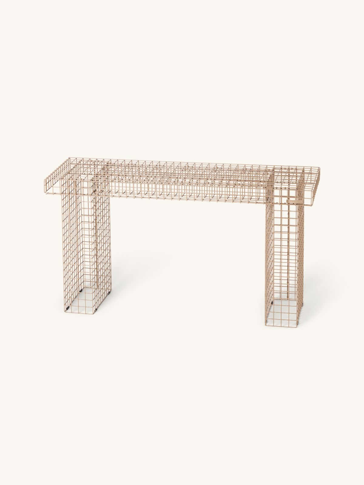 WIRE BENCH | Metal. 90 x 31.5 x 50 cm. | Camel | Kalager Design