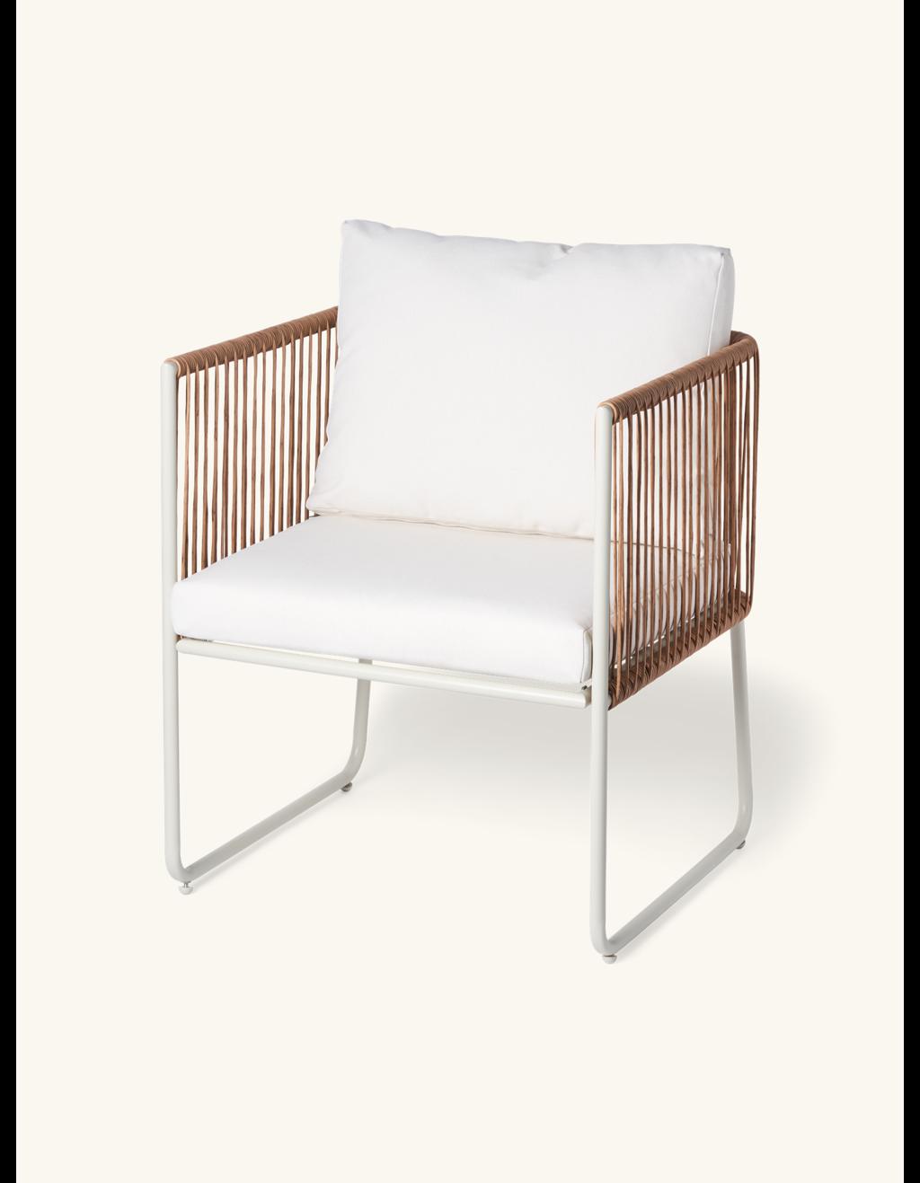 Home - Garden chair - Steel/polyethylene/cotton/polyester. 60 x 55 x 68 cm.