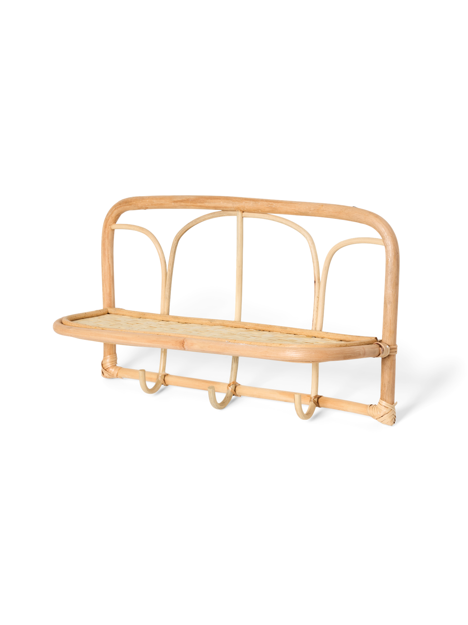 Étagère Murale Bois Avec 4 Crochets En Métal, Étagère Flottante Pour