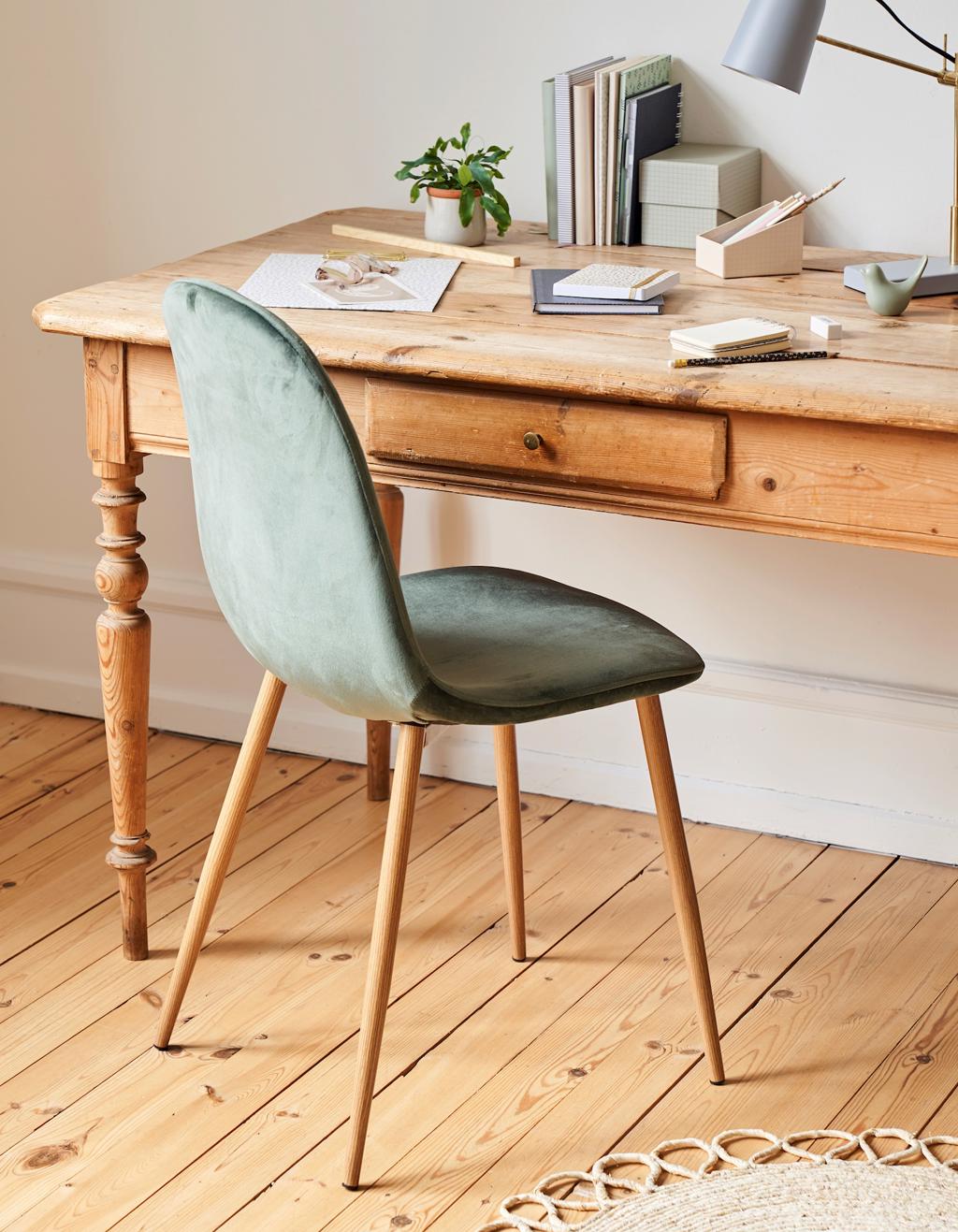 fluwelen stoel polyester metaal sostrene grene