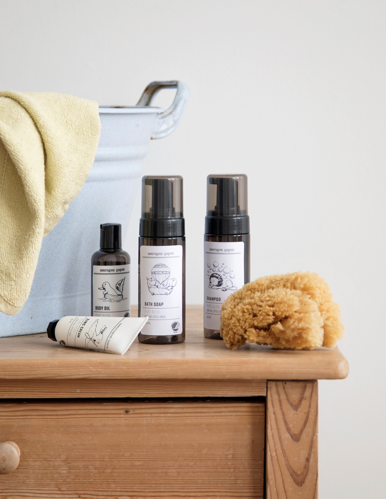 Kit De Bain Et De Soin Pour Bebe 4 Pcs Sostrene Grene