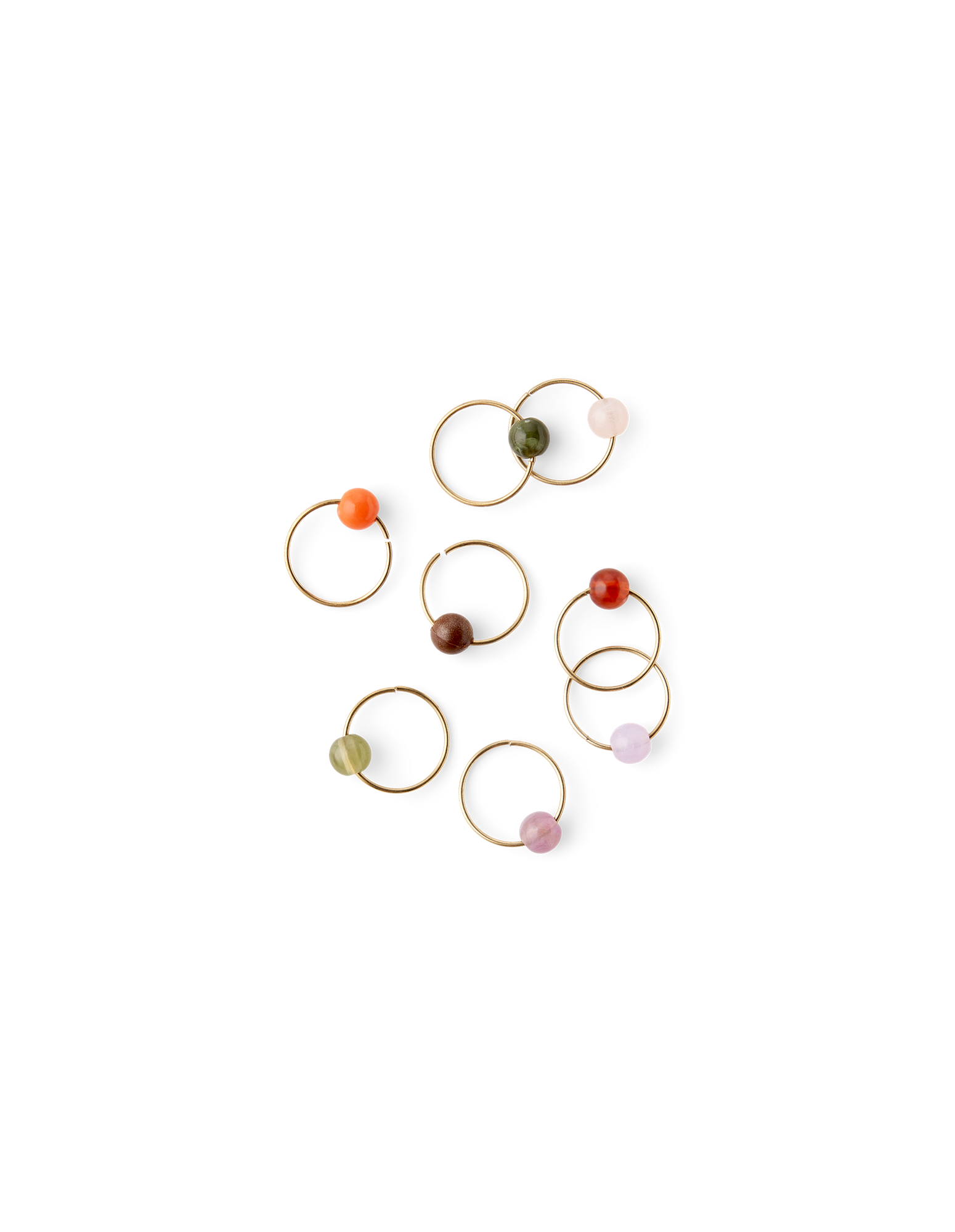 Stitch markers with beads Iron/acrylic. 1.5 mm/5 mm. 8 pcs