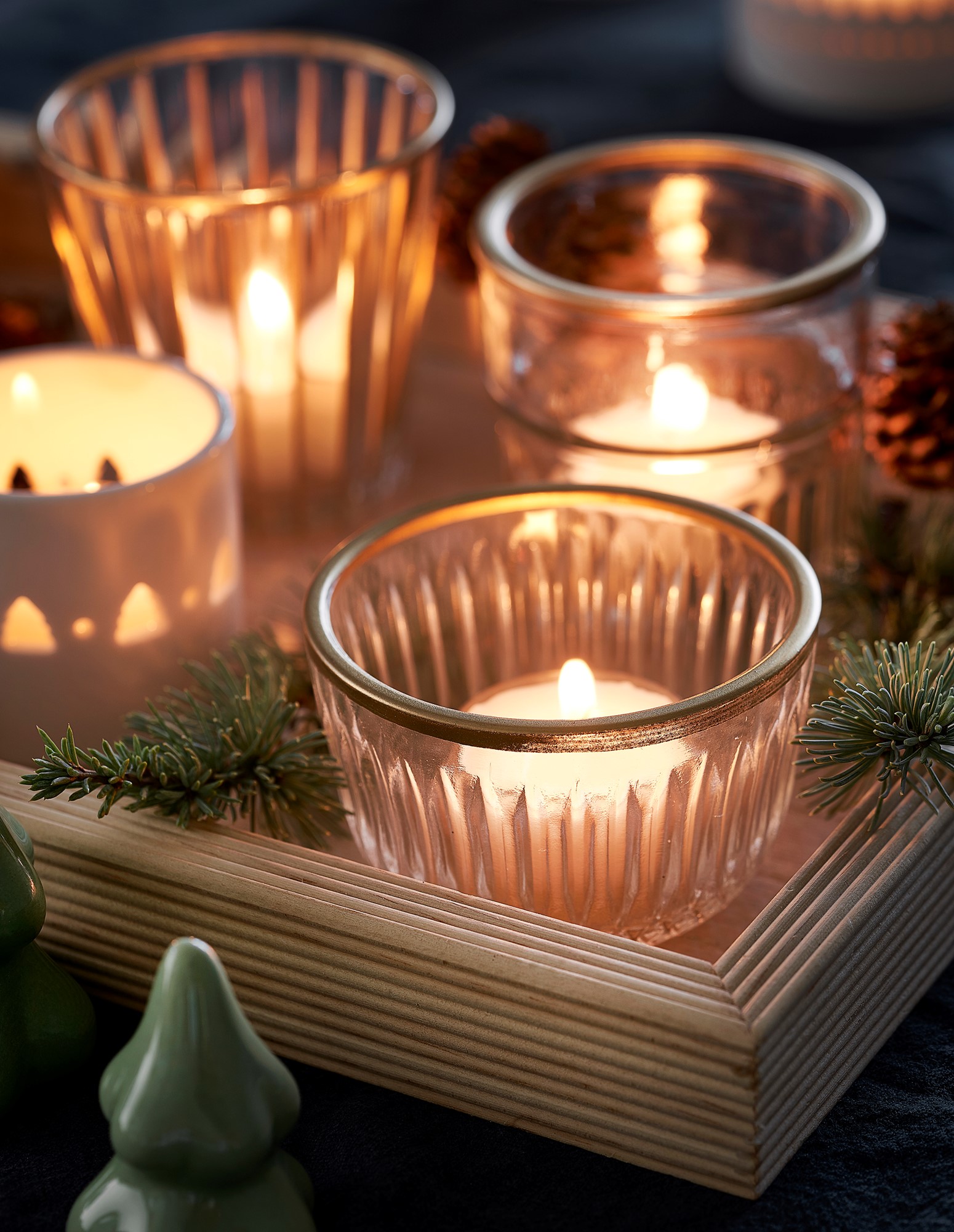 Tealight holder Glass. 7.5 x 7.5 cm. Søstrene Grene